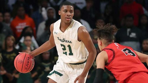 Landers Nolley, who has signed with Virginia Tech, averaged 31 points, eight rebounds and three assists for Langston Hughes, which won its second straight state title. (Jason Getz photo)