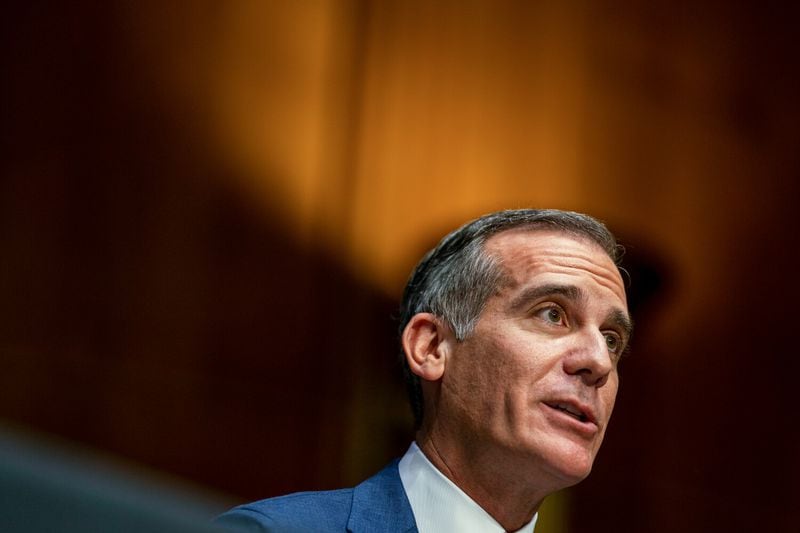 Former Los Angeles Mayor Eric Garcetti was confirmed as ambassador to India on Wednesday thanks to the support of most Democrats and a handful of Republicans. (Kent Nishimura/Los Angeles Times/TNS)