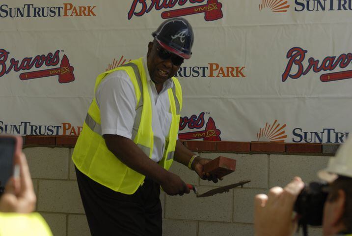 Photos: Ceremonial first bricks laid at Braves' new stadium
