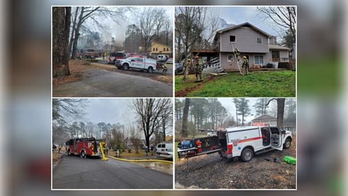 Fire crews responded to a house fire in Lawrenceville on Tuesday. (Credit: Gwinnett County Fire and Emergency Services)