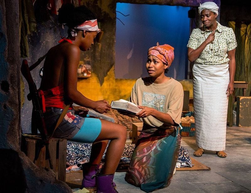 Synchronicity Theatre’s drama “Eclipsed” features Asha Duniani (from left), Shayla Love and Parris Sarter. CONTRIBUTED BY JERRY SIEGEL