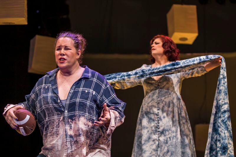 Lucia Lucas as Hannah Before and Blythe Gaissert as Hannah After in the Atlanta Opera production of "As One."