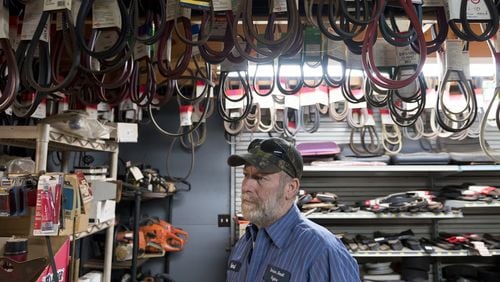 Richard Yarber, the owner of Yarber Small Engines in Homer, has an explanation for why nearly 9 out of 10 residents in Banks County voted for Donald Trump and why they remained pleased with his first month in the White House. “He didn’t come out and sugarcoat anything,” Yarber said. “He told us what we needed to do.” (DAVID BARNES / SPECIAL)