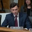 Sen. Jon Ossoff during a hearing on mail delivery complaints with testimony from USPS chief Louis DeJoy on Tuesday, April 16, 2024.