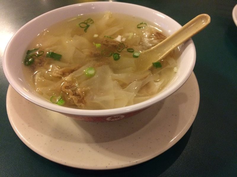 Dim Sum Heaven’s pork won ton soup is memorable for its delicate and ethereal dumplings. PHOTO CREDIT: Wendell Brock