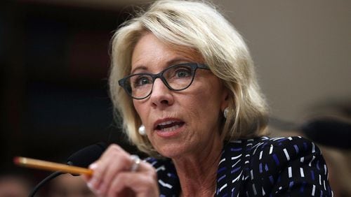 U.S. Secretary of Education Betsy DeVos testifies during a hearing before the Labor, Health and Human Services, Education and Related Agencies Subcommittee of the House Appropriations Committee on May 24, 2017 in Washington, D.C. (Photo by Alex Wong/Getty Images)