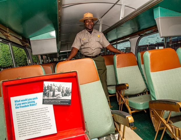 Freedom Riders bus replica at MLK home