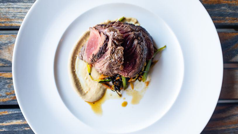 Canoe's peppercorn-crusted kangaroo is balanced with playful Asian ingredients like wasabi and ginger.