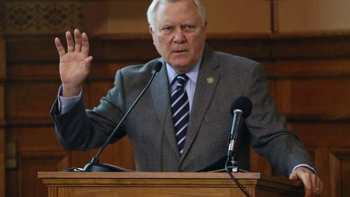 Gov. Nathan Deal made his budget address before the joint Appropriations Committee as House and Senate budget hearings opened for the 2017 session. BOB ANDRES /BANDRES@AJC.COM