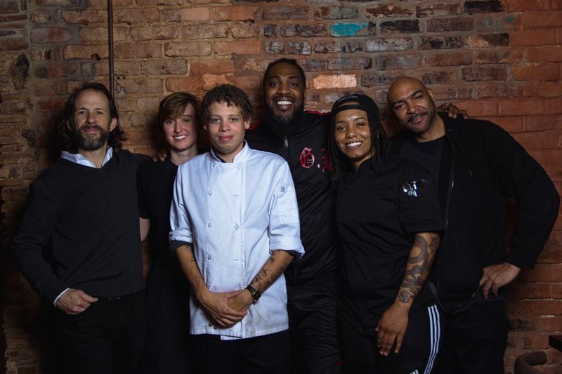 The team at Blackbird, including chef Matthew Jones (third from left)