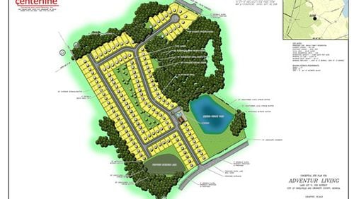 Snellville approves senior housing development with 130 lots at the intersection of Ridgedale Road and Pinehurst Drive. Courtesy City of Snellville