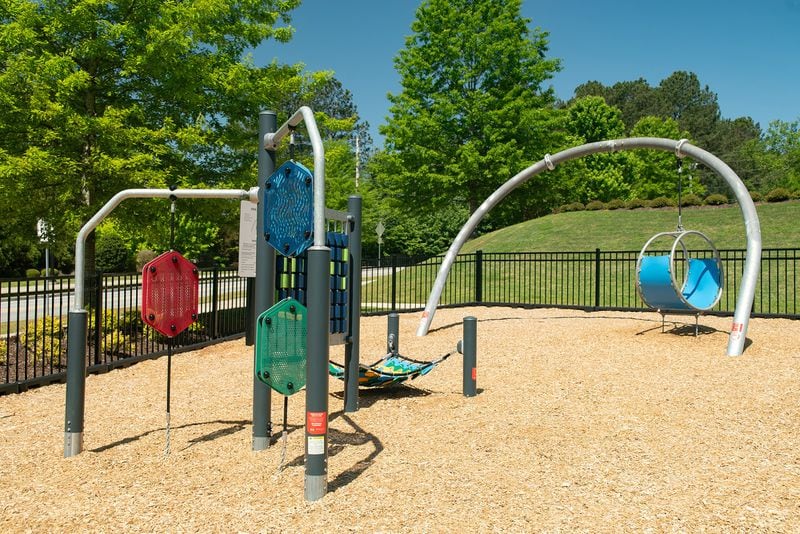 Playground equipment at Johns Creek's Bells-Boles park is specifically designed to promote sensory development and discovery for individuals with special needs. Courtesy City of Johns Creek