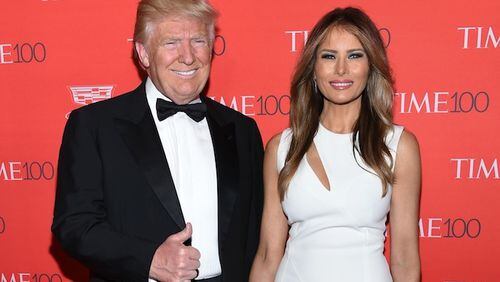 Republican presidential candidate, Donald Trump, left, and his wife Melania Trump attend the TIME 100 Gala, celebrating the 100 most influential people in the world, at Frederick P. Rose Hall, Jazz at Lincoln Center on Tuesday, April 26, 2016, in New York. (Photo by Evan Agostini/Invision/AP