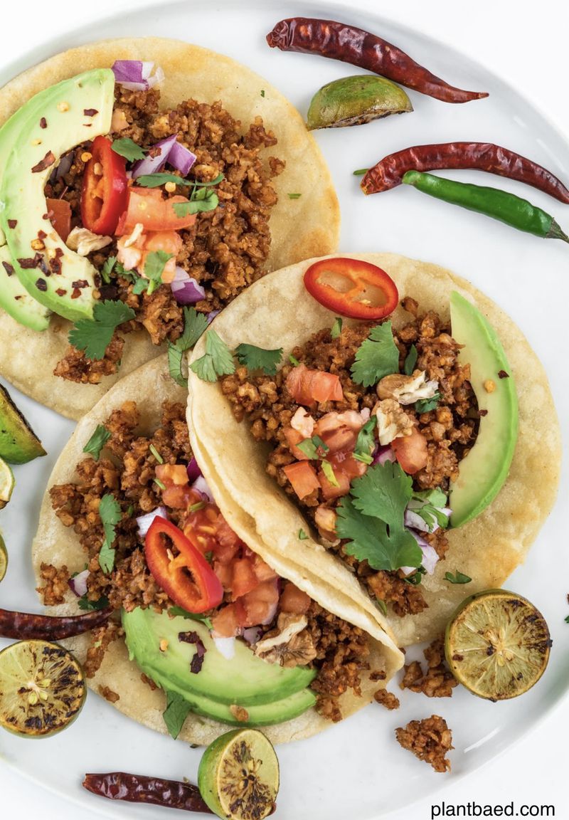 Plant-based tacos from Plantbaed. Courtesy of Sprinkles of Cocoa Creative Studio 