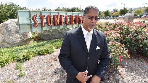 Jason Lary, the president for Stonecrest Yes, talks about why he believes the area should become a city at Stonecrest Mall on Tuesday, Oct. 4, 2016. Voters will decide whether to create the city of Stonecrest in a Nov. 8 referendum. HYOSUB SHIN / HSHIN@AJC.COM