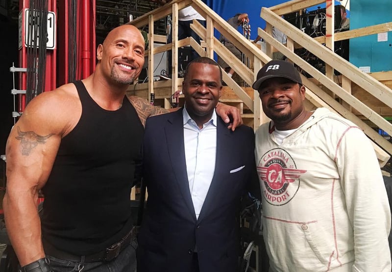 The Rock posted this photo of himself with Atlanta Mayor Kasim Reed and Fast 8 director F. Gary Gray on Instagram while the movie was filming in Atlanta.