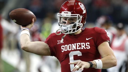 Beware the Sooners Slinger: Oklahoma quarterback Baker Mayfield delivers from every angle. (Ron Jenkins/Getty Images)