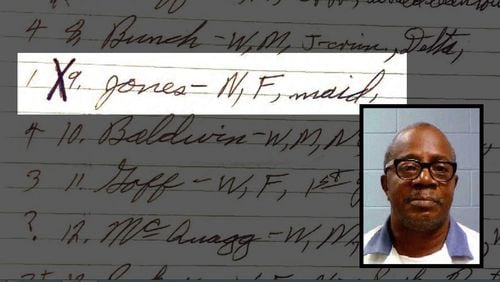 A motion filed on behalf of Johnny Lee Gates (inset) contends that potential jurors in his 1977 murder trial in Columbus were struck because they were black. Prosecutors’ notes from that jury selection show that all four names with an “N” beside them were struck. A “W” beside other names denotes a white potential juror. (Muscogee County District Attorney’s Office)