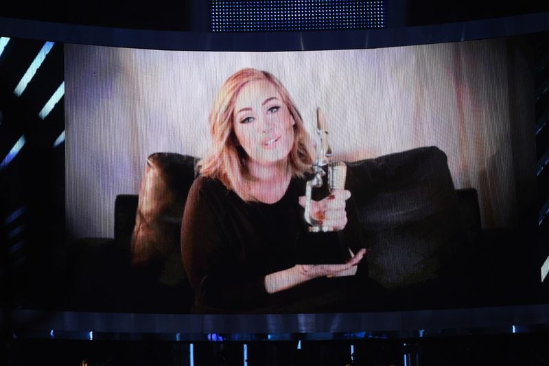 Adele accepted via video. Photo: Getty Images.