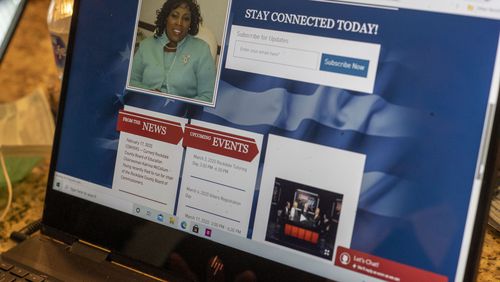 Alison Greene said she created this website for Olivia Ware's 2021 mayoral campaign. When the pandemic hit, she said, Ware asked her to collaborate on social programs, but Greene said she eventually became wary about Ware's operation. (Alyssa Pointer / Alyssa.Pointer@ajc.com)