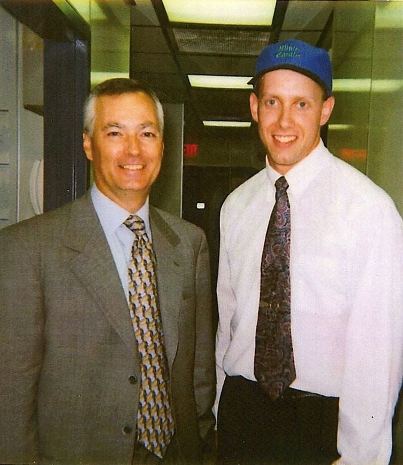 Ken Oberle (right) poses with Bill Ingram, grandson of White Castle founder Billy Ingram. Today, the hamburger chain is run by Bill Ingram's daughter, Lisa Ingram. Contributed by Ken Oberle