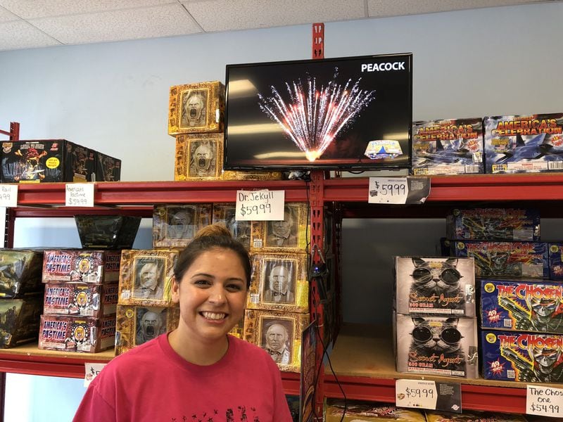 Jake’s Fireworks in Stone Mountain is open for business year-round. Store manager Kaylan Western said business has been steadily rising each year. HELENA OLIVIERO / HOLIVERO@AJC.COM
