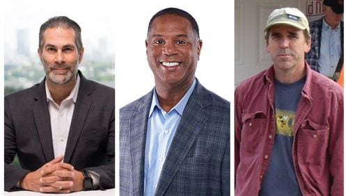 Three Republicans are running for their party’s nomination in the East Cobb District 2 commission race. Left to right: Kevin Nicholas, Fitz Johnson, Andy Smith.