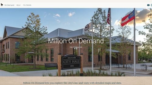 "Milton on Demand" provides visitors a one-stop shop for a variety of map-focused features with multiple ways to search for data. (Courtesy City of Milton)