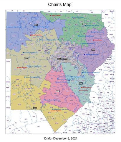Current Cobb school board map