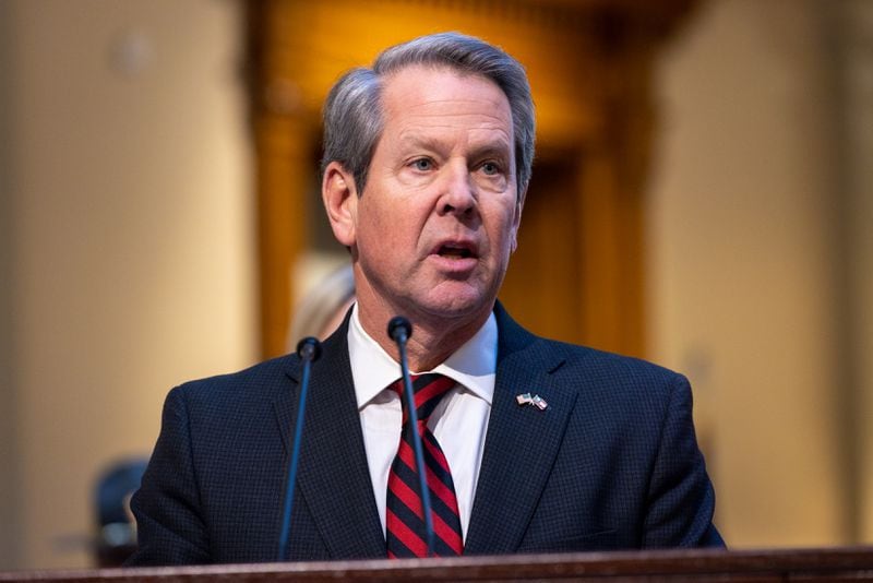 Gov. Brian Kemp weighed in on the presidential election at a conservative gathering in Virginia last weekend. (Arvin Temkar / arvin.temkar@ajc.com)