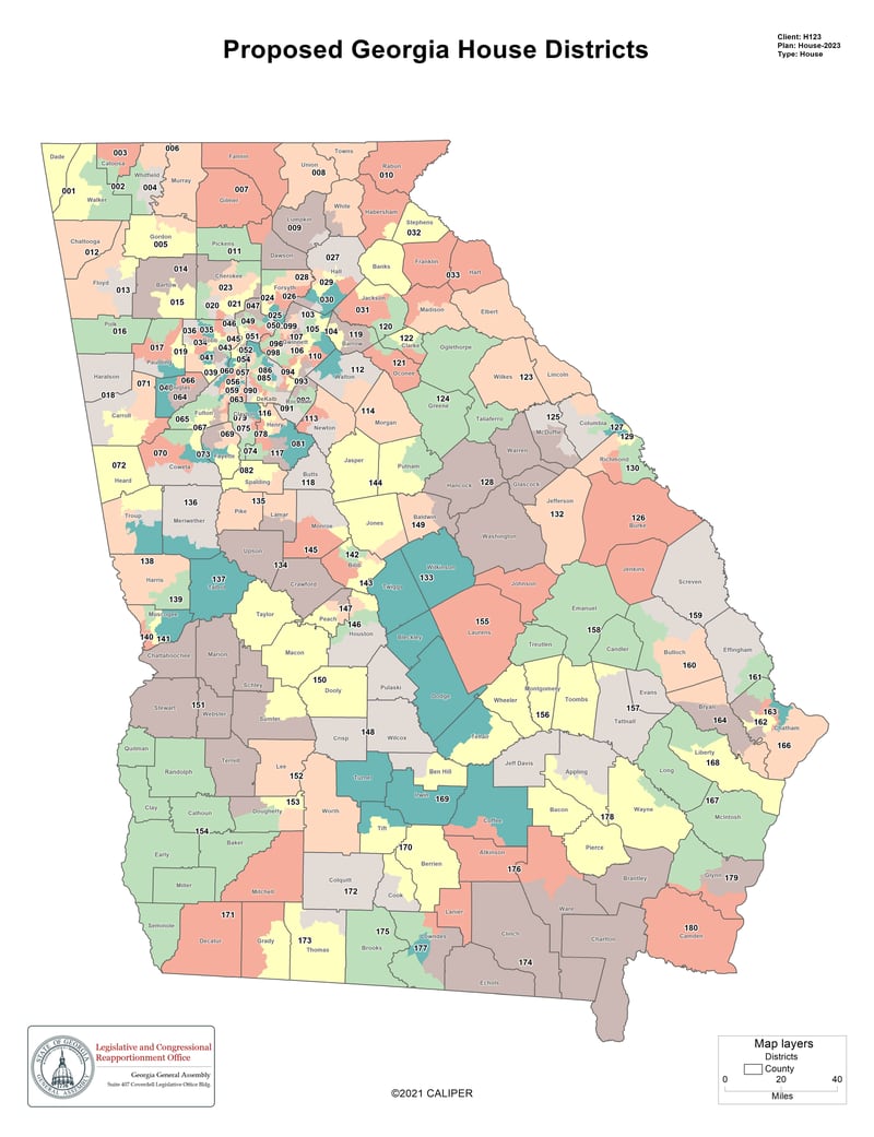 The state House released this map of proposed district boundaries before their special session.