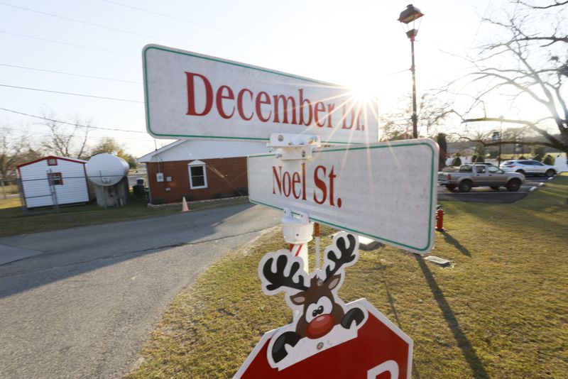 One thing that identifies the nine streets that make up the city of Santa Claus, Ga., is the Christmas symbols and names of the streets.
 Miguel Martinez / miguel.martinezjimenez@ajc.com