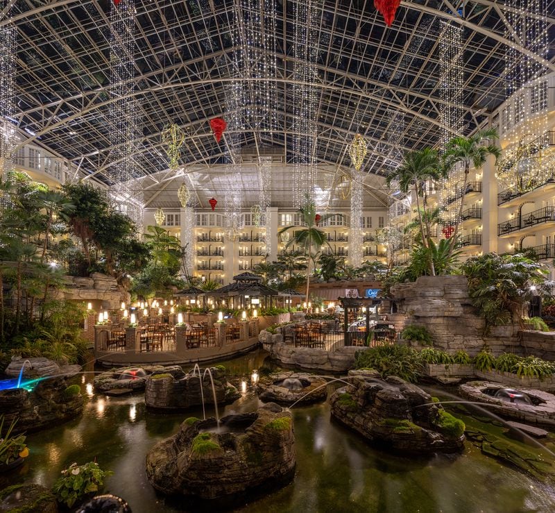 The Cascades Atrium at the Gaylord Opryland Resort & Convention Center decorated for Christmas. 
(Courtesy of Gaylord Opryland Resort & Convention Center)