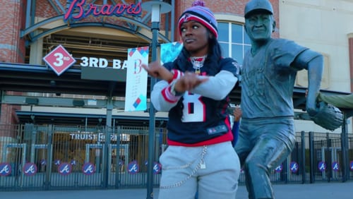 Omeretta the Great, in a screen shot of her video "Sorry Not Sorry" defining the terms of what it means to be an Atlantan.