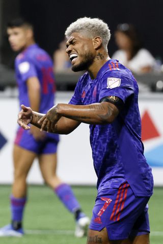 Atlanta United attacker Josef Martinez (7) reacts after a play during the second half of an MLS soccer match on Saturday, May 28, 2022. Miguel Martinez / miguel.martinezjimenez@ajc.com