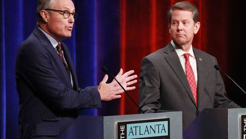 Lt. Gov. Casey Cagle, left, and Secretary of State Brian Kemp faced off Thursday as the two remaining Republicans in the race for Georgia governor. Curtis Compton/ccompton@ajc.com