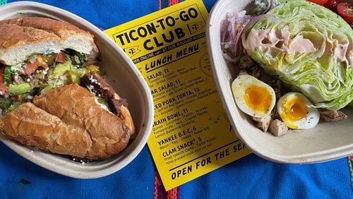 You can get Ticonderoga Club spiced pork torta and Cobb salad in to-go bowls. CONTRIBUTED BY BOB TOWNSEND