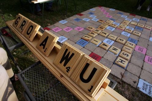 Lawn Scrabble a game you can make, then play
