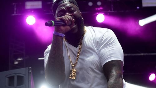 ATLANTA - September 8, 2019:  Rapper Rick Ross performs at One Musicfest, which is celebrating its 10th anniversary at Centennial Park. RYON HORNE/RHORNE@AJC.COM
