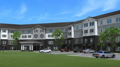 This is a rendering of an age-restricted apartment complex that is in the works in the Stone Mountain area.
