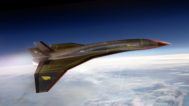 A rendering of the Hermeus Transporter. Startup Hermeus aims to develop hypersonic aircraft. Source: Hermeus