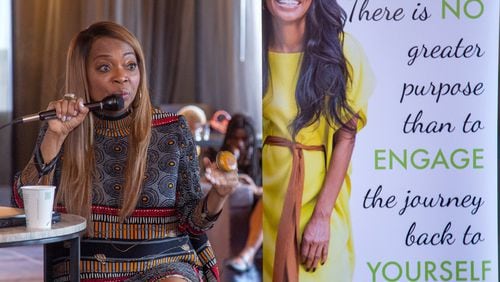 Tina Lifford, aka Aunt Vi from OWN’s drama series “Queen Sugar,” talks about her upcoming Inner Fitness | Outer Beauty Atlanta Tour and soon to be released book at the Four Seasons Hotel Atlanta Wednesday, August 7, 2019. STEVE SCHAEFER / SPECIAL TO THE AJC