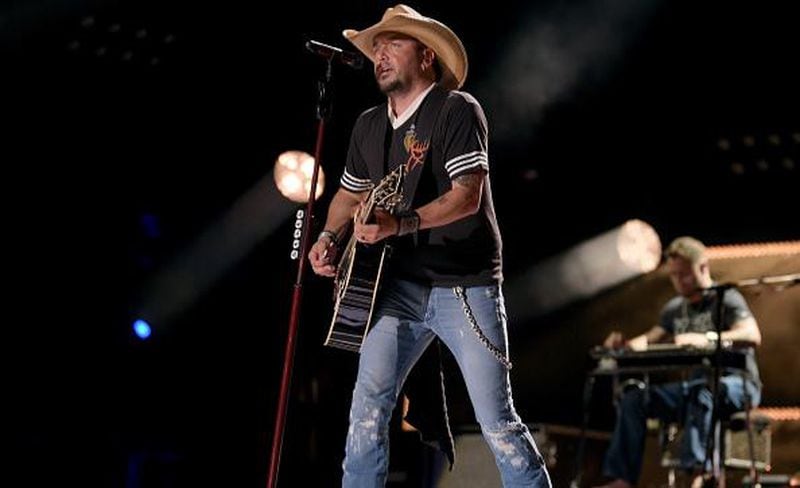 Singer-songwriter Jason Aldean performs onstage during the 2018 CMA Music festival at the Nissan Stadium on June 7, 2018 in Nashville, Tennessee.  (Photo by Jason Kempin/Getty Images)