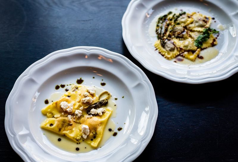 Stuffed pasta dishes, such as kabocha squash tortelli (left) and the braised beef and black truffle ravioli, are perfect reasons to visit Lyla Lila. CONTRIBUTED BY HENRI HOLLIS