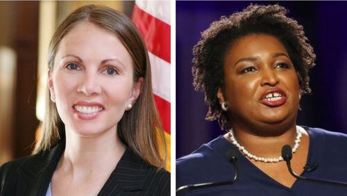 State Rep. Stacey Evans of Cobb County and Stacey Abrams are both Democrats hoping to become Georgia&#039;s next governor.