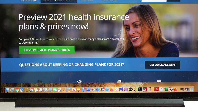 The HealthCare.gov website, the federal site where Georgians can shop for health insurance plans under the Affordable Care Act.  On HealthCare.gov, only ACA-compliant plans are shown, and they're shown in a way that shoppers can compare prices and offerings.   (PHOTO by Curtis Compton / Curtis.Compton@ajc.com)