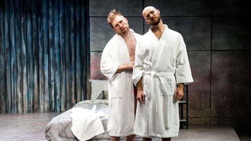 The Actor’s Express production of “Reykjavik” (by former Atlantan Steve Yockey) features Joe Sykes (left) and Michael Vine. CONTRIBUTED BY CASEY GARDNER