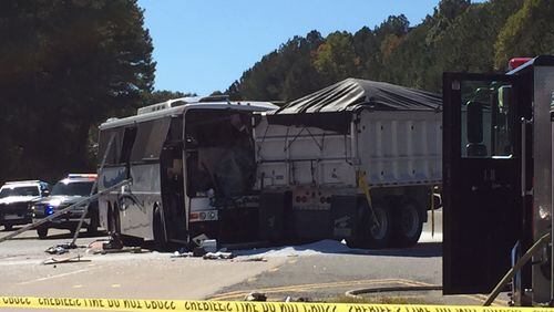 This was the scene of a fatal tour bus crash in Gilmer County. (Credit: Channel 2 Action News)