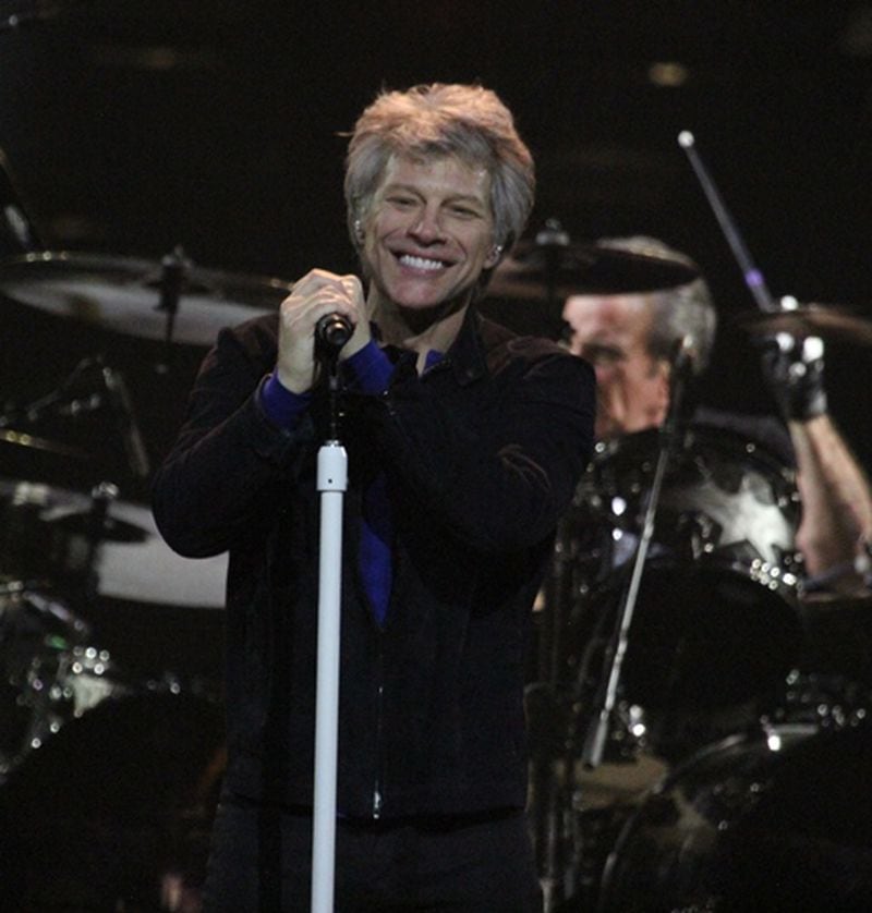  Jon Bon Jovi is an expert at playing to the crowd. Photo: Melissa Ruggieri/AJC