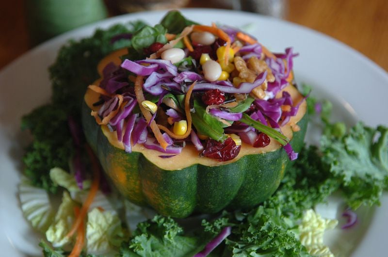 Stuffed acorn squash at Cafe Sunflower. (Becky Stein/SPECIAL)